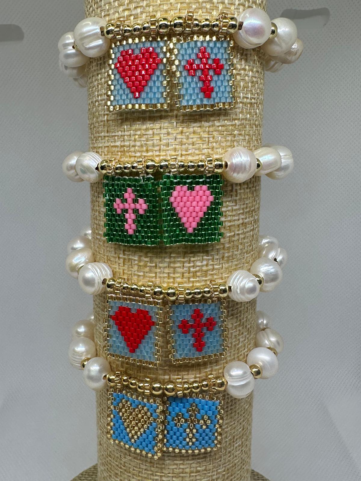 Pulsera Corazon con Cruz Miyuki