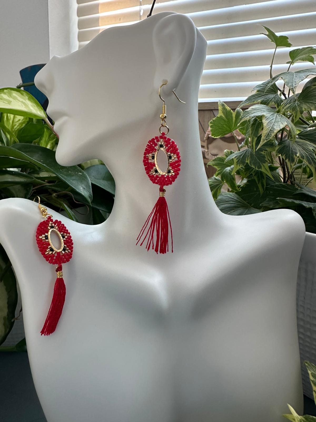 Aretes Rojos Miyuki
