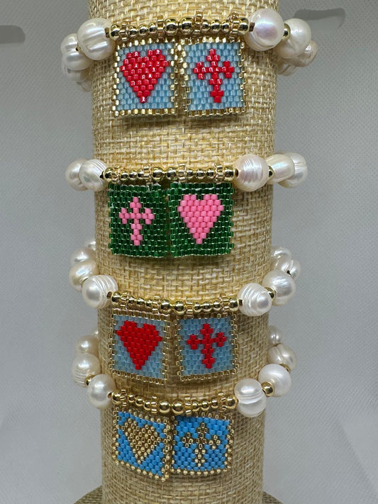 Pulsera Corazon con Cruz Miyuki